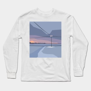 Streetlight in snow desert Long Sleeve T-Shirt